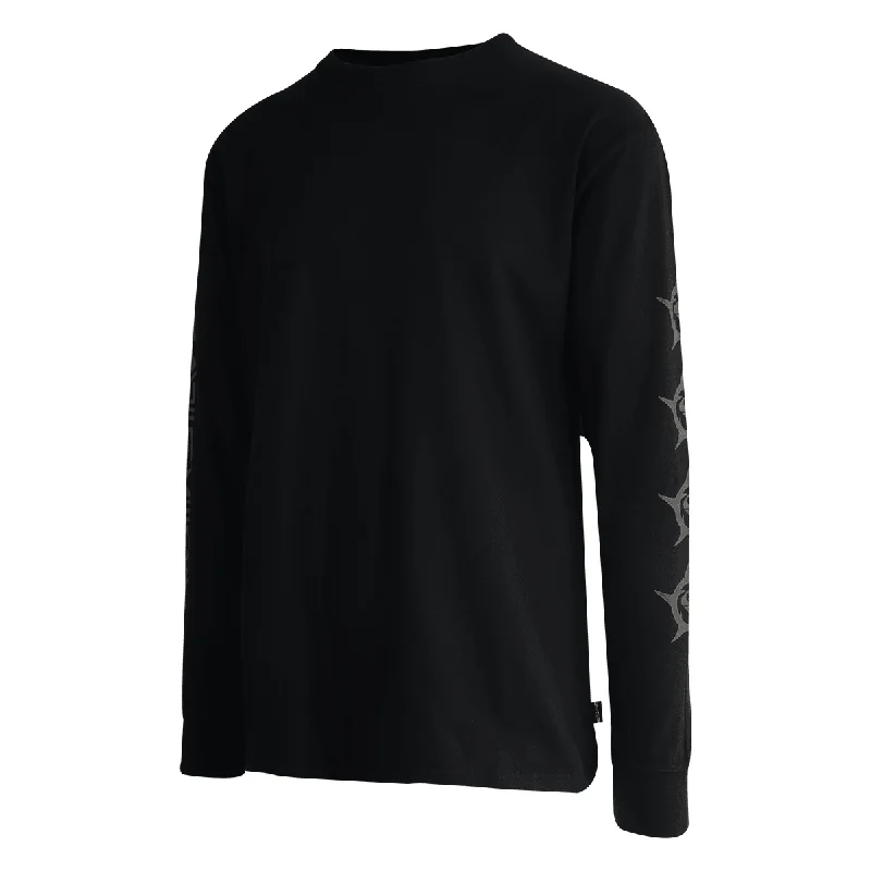 Quiksilver Men's T-Shirt Black Graphic On The Sleeves L/S (S03)