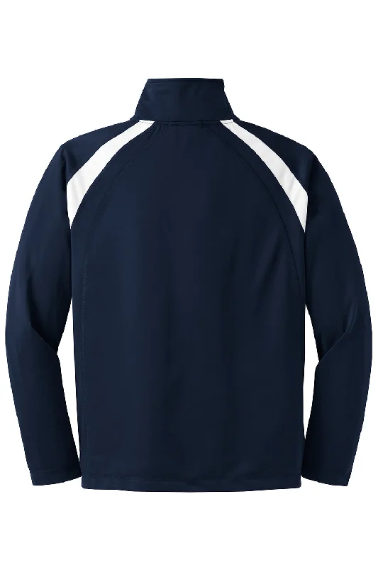 Sport-Tek Mens Full Zip Track Jacket - True Navy Blue/White