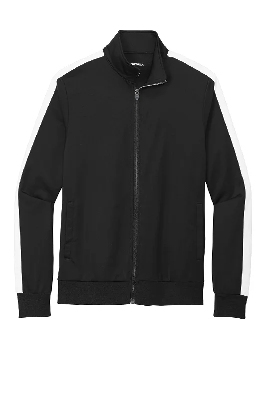 Sport-Tek Mens Full Zip Track Jacket - Black/White