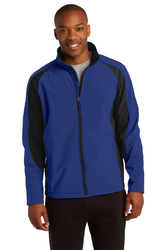 Sport-Tek Mens Water Resistant Full Zip Jacket - True Royal Blue/Black - Closeout