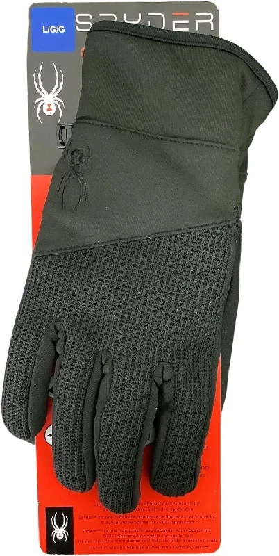 Spyder Black Gloves Core Conduct Touchscreen Compatible Palm Patch Glove