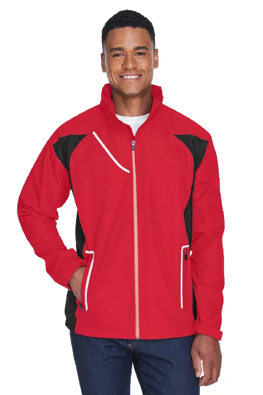 Team 365 Mens Dominator Waterproof Full Zip Hooded Jacket - Red