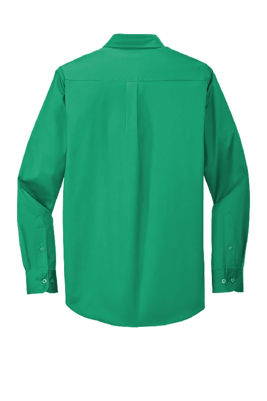 Port Authority Mens Easy Care Wrinkle Resistant Long Sleeve Button Down Shirt w/ Pocket - Court Green