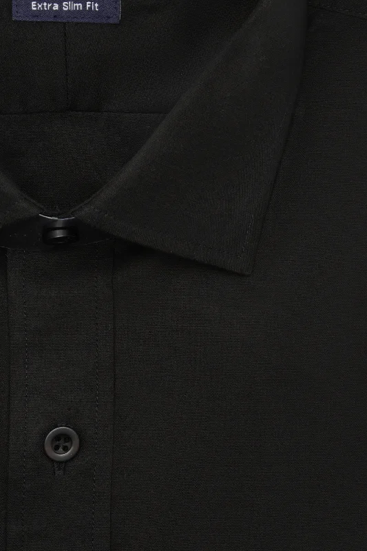 READY MADE - Black Poplin Pure Cotton Button Cuff