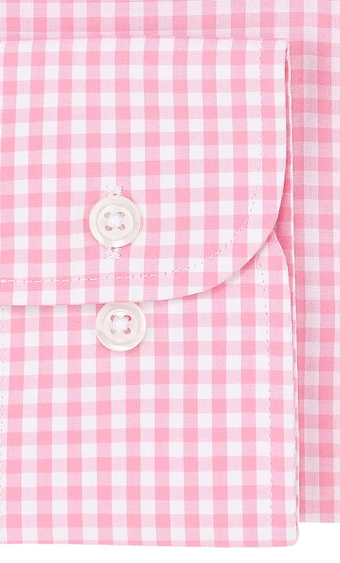 READY MADE - Pink Check Pure Cotton Button Cuff