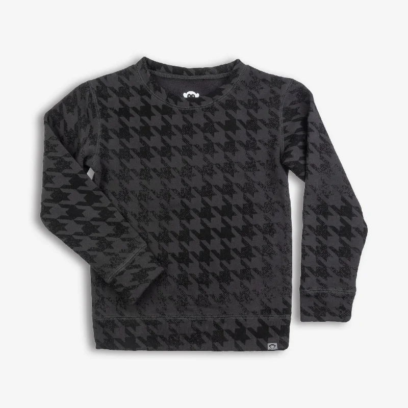 Revel Crewneck | Black Houndstooth