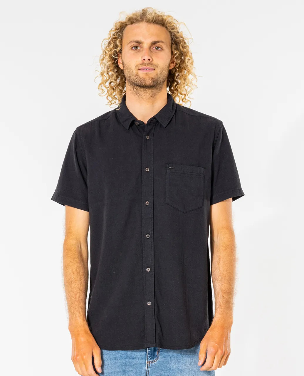 Washed Short Sleeve Shirt - Washed Black