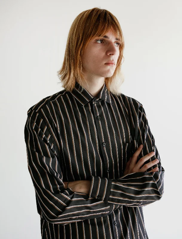 Angelo Shirt Black Rust Stripe