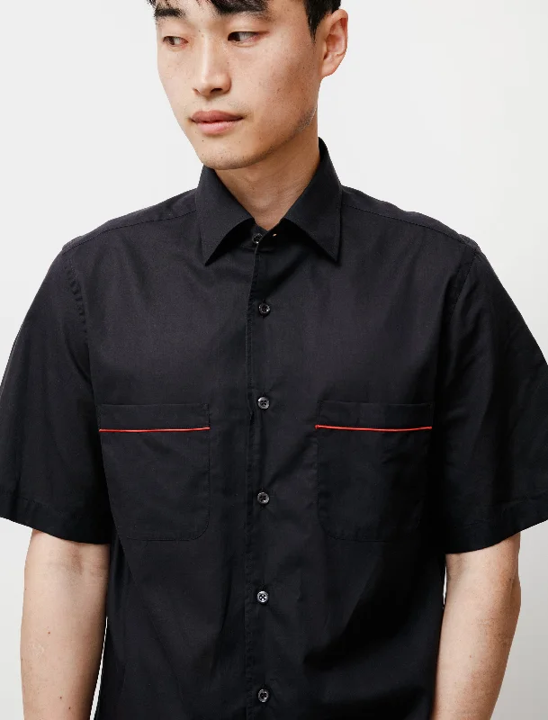 SS Angelo Shirt Black Mussola