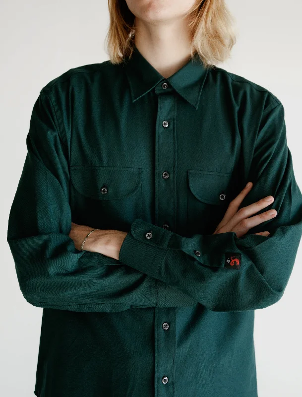 Double Pocket Shirt Jag Green Flannel