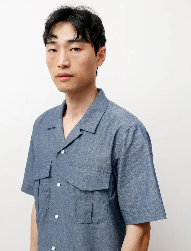 Dry Touch Cotton Dungaree S/S Shirt Indigo