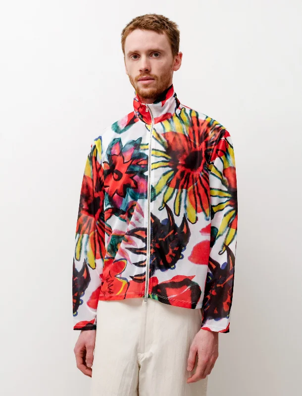 Shrunken Fullzip Polo  Melting Flowers Print