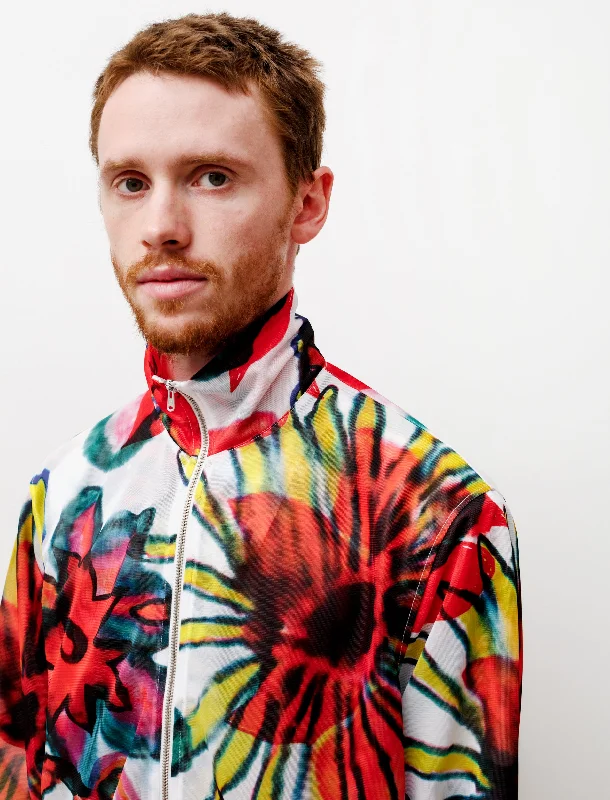 Shrunken Fullzip Polo  Melting Flowers Print