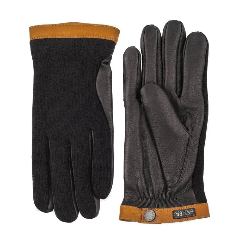 Hestra Deerskin Wool Tricot Gloves Black / Black