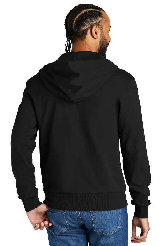 Allmade Mens Organic French Terry Full Zip Hooded Sweatshirt Hoodie - Deep Black