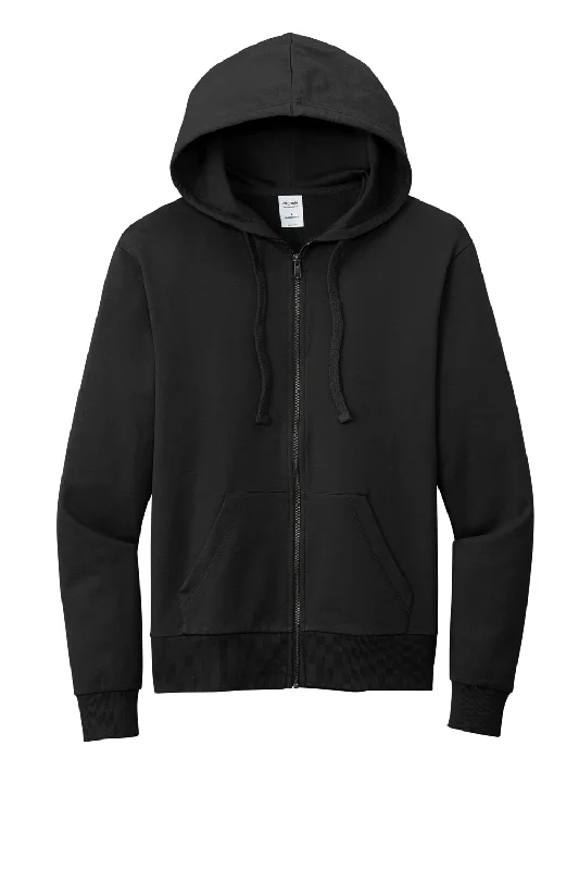 Allmade Mens Organic French Terry Full Zip Hooded Sweatshirt Hoodie - Deep Black