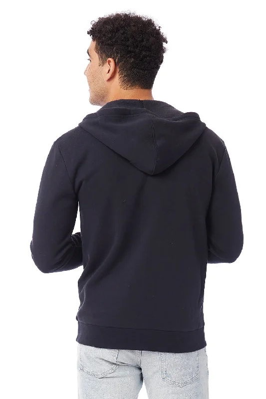 Alternative Mens Eco Cozy Fleece Full Zip Hooded Sweatshirt Hoodie - Black