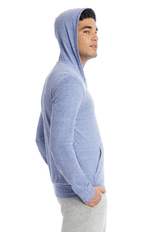 Alternative Mens Eco Jersey Full Zip Hooded Sweatshirt Hoodie - Eco Pacific Blue