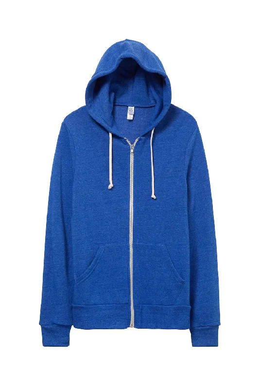 Alternative Mens Rocky Eco Fleece Full Zip Hooded Sweatshirt Hoodie - Eco True Pacific Blue