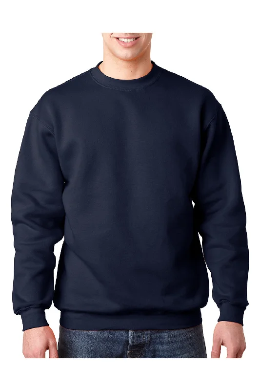 Bayside Mens USA Made Crewneck Sweatshirt - Navy Blue