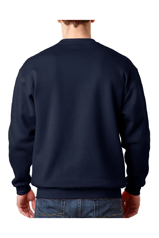 Bayside Mens USA Made Crewneck Sweatshirt - Navy Blue