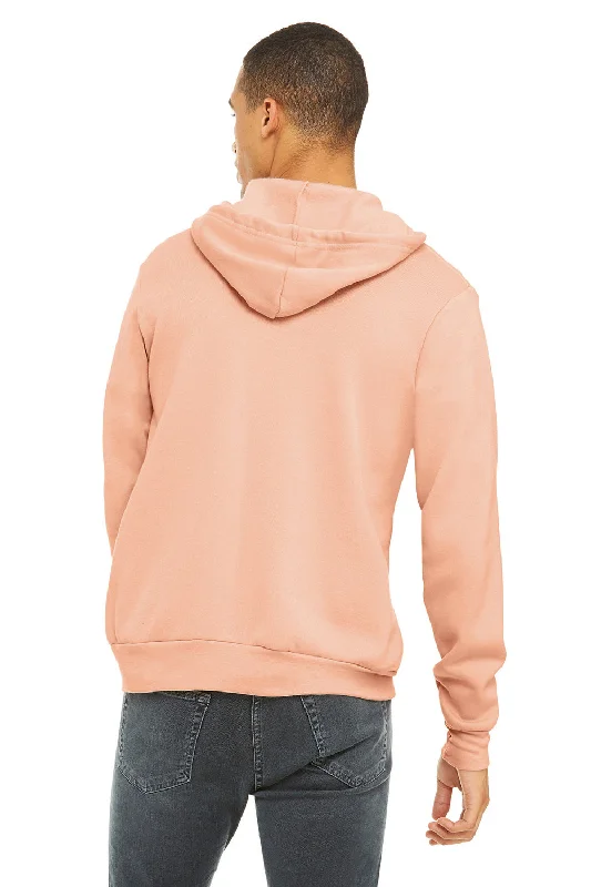 Bella + Canvas Mens Fleece Full Zip Hooded Sweatshirt Hoodie - Peach