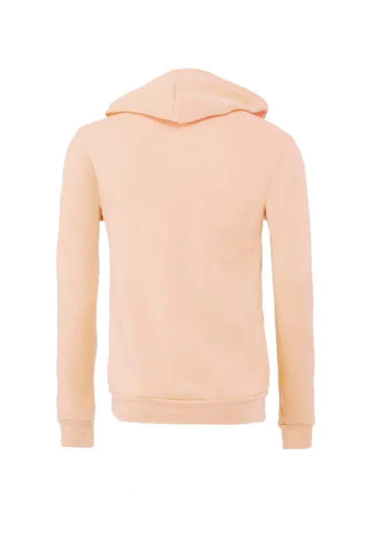 Bella + Canvas Mens Fleece Full Zip Hooded Sweatshirt Hoodie - Peach