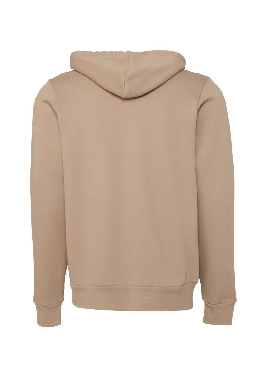 Bella + Canvas Mens Fleece Full Zip Hooded Sweatshirt Hoodie - Tan