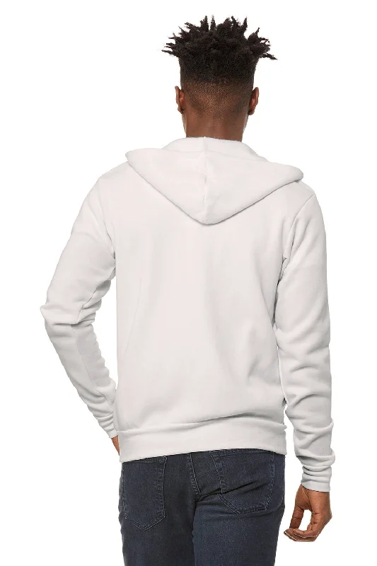 Bella + Canvas Mens Fleece Full Zip Hooded Sweatshirt Hoodie - Vintage White