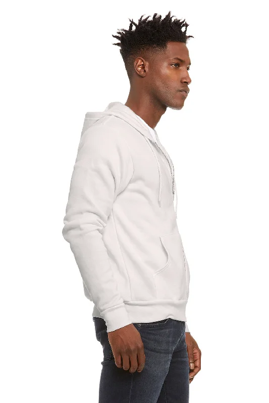 Bella + Canvas Mens Fleece Full Zip Hooded Sweatshirt Hoodie - Vintage White