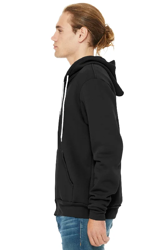 Bella + Canvas Mens Fleece Full Zip Hooded Sweatshirt Hoodie - Black