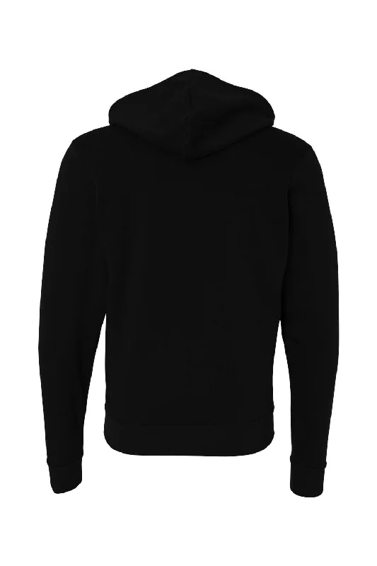 Bella + Canvas Mens Fleece Full Zip Hooded Sweatshirt Hoodie - Black