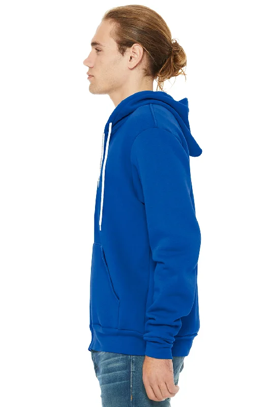 Bella + Canvas Mens Fleece Full Zip Hooded Sweatshirt Hoodie - True Royal Blue