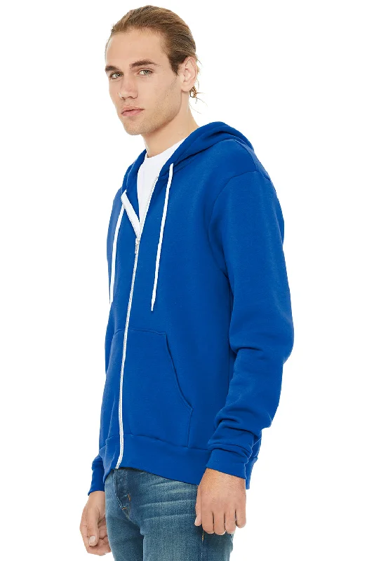 Bella + Canvas Mens Fleece Full Zip Hooded Sweatshirt Hoodie - True Royal Blue