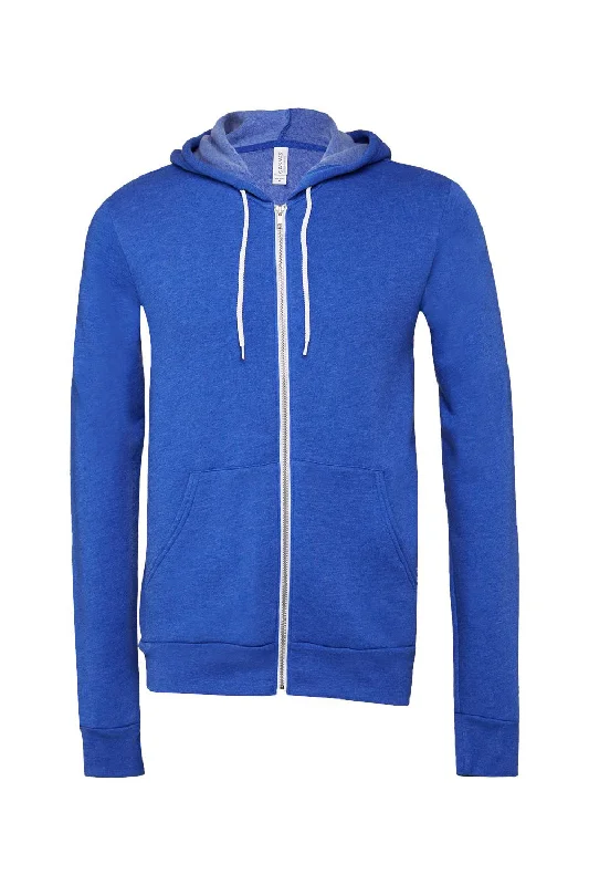 Bella + Canvas Mens Fleece Full Zip Hooded Sweatshirt Hoodie - True Royal Blue