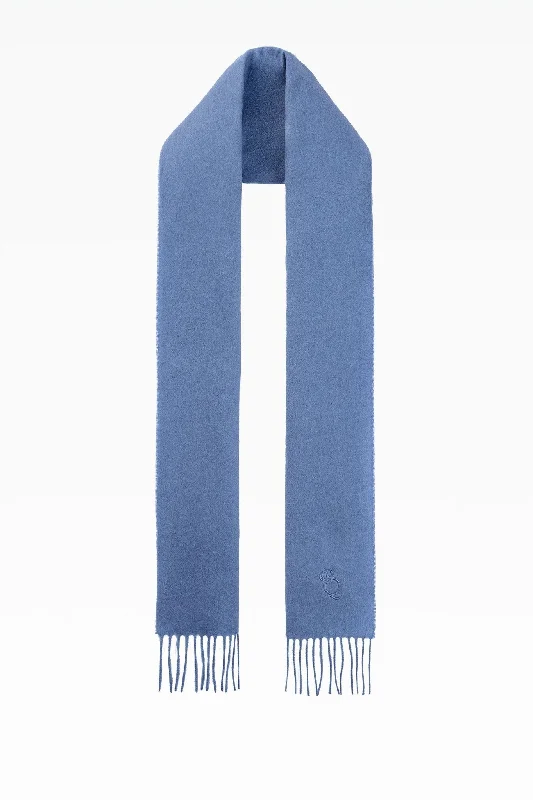 Blake Plain Arctic Blue Lambswool Scarf: Premium Winter Essential