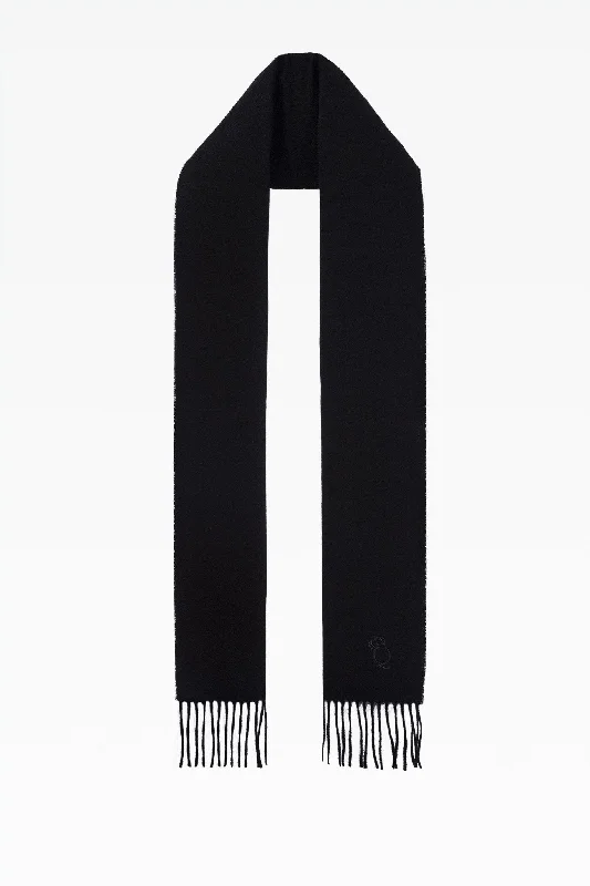 Blake Plain Black Lambswool Scarf: Premium Winter Essential