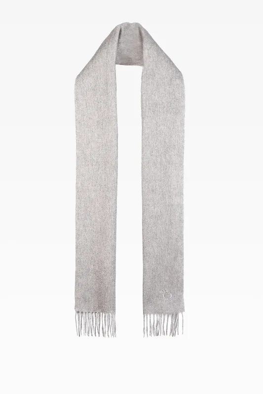 Blake Plain Oyster Grey Lambswool Scarf: Premium Winter Essential