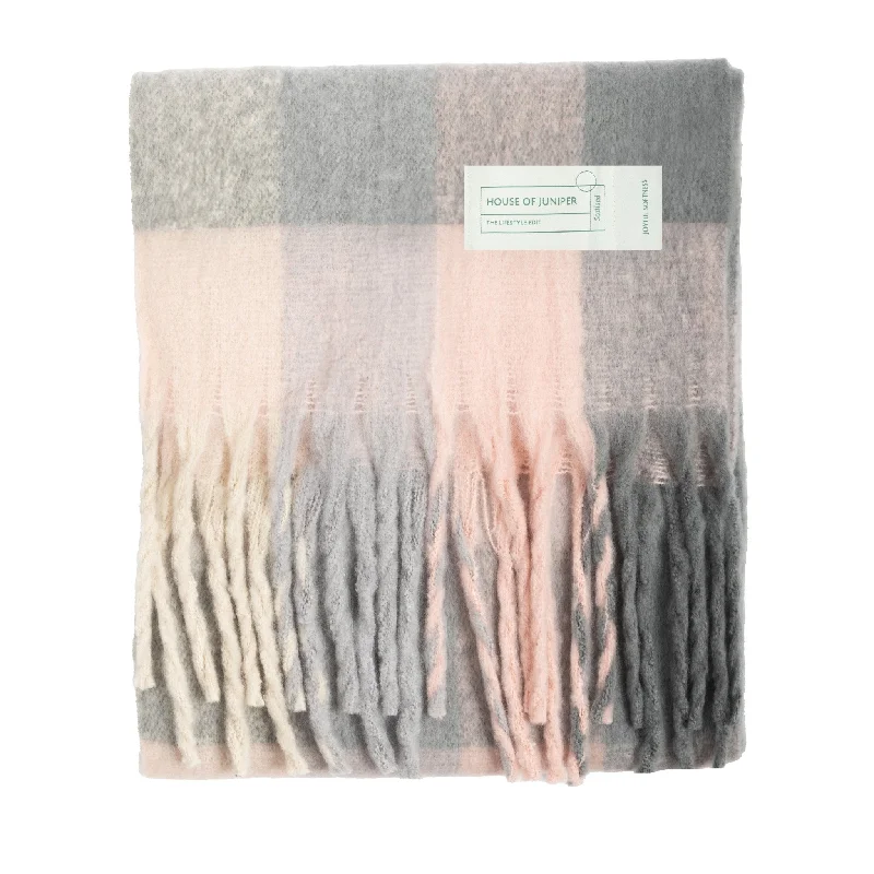 Blanket Scarf Pink/Grey Check