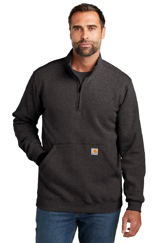 Carhartt Mens 1/4 Zip Sweatshirt - Heather Carbon Grey