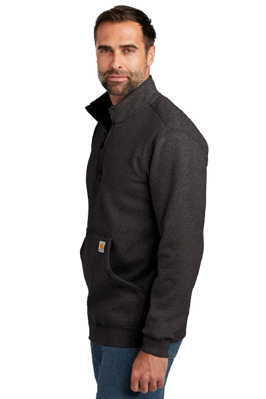 Carhartt Mens 1/4 Zip Sweatshirt - Heather Carbon Grey