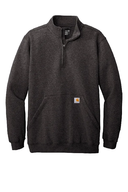 Carhartt Mens 1/4 Zip Sweatshirt - Heather Carbon Grey