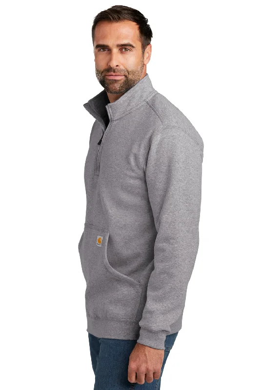 Carhartt Mens 1/4 Zip Sweatshirt - Heather Grey