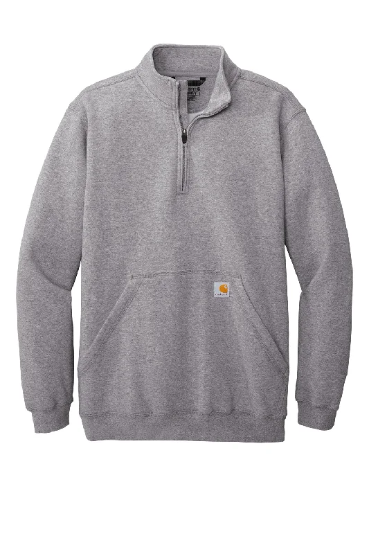 Carhartt Mens 1/4 Zip Sweatshirt - Heather Grey