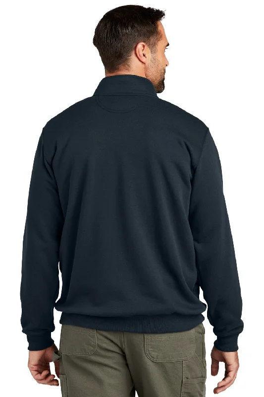 Carhartt Mens 1/4 Zip Sweatshirt - New Navy Blue