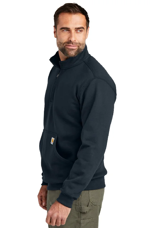 Carhartt Mens 1/4 Zip Sweatshirt - New Navy Blue