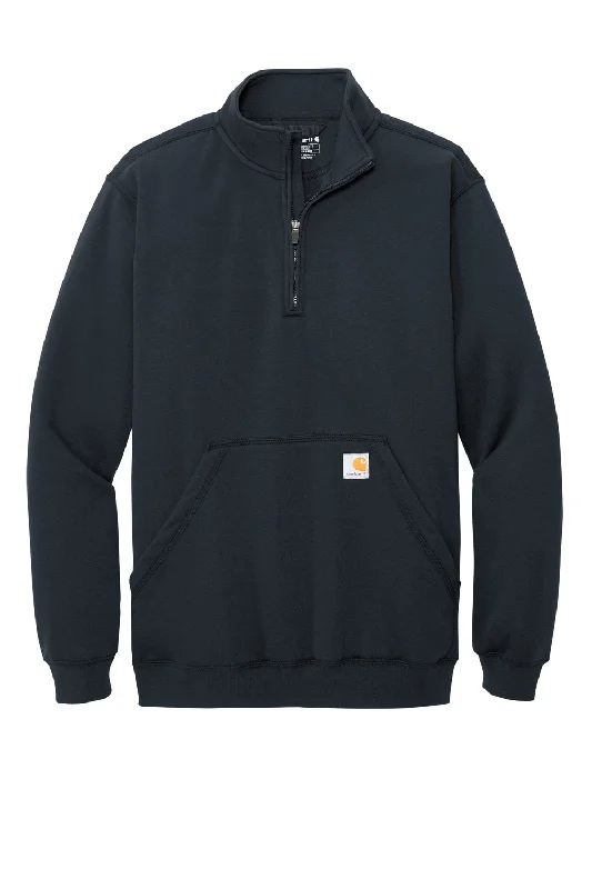 Carhartt Mens 1/4 Zip Sweatshirt - New Navy Blue