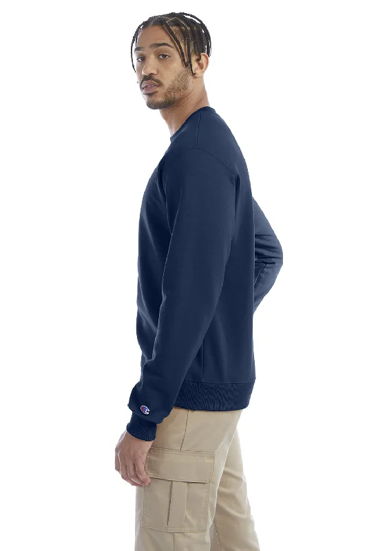 Champion Mens Double Dry Eco Moisture Wicking Fleece Crewneck Sweatshirt - Late Night Blue