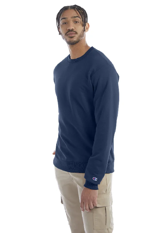 Champion Mens Double Dry Eco Moisture Wicking Fleece Crewneck Sweatshirt - Late Night Blue