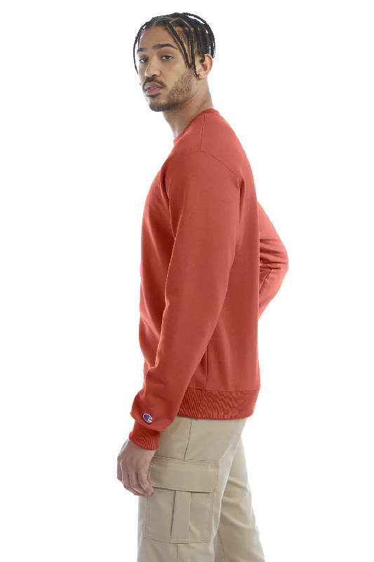 Champion Mens Double Dry Eco Moisture Wicking Fleece Crewneck Sweatshirt - Red River Clay